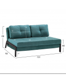 ΚΑΝΑΠΕΣ ΚΡΕΒΑΤΙ  ΒΕΛΟΥΔΟ MENTA 2½ ΘΕΣΙΟΣ 151x92x66Υεκ.